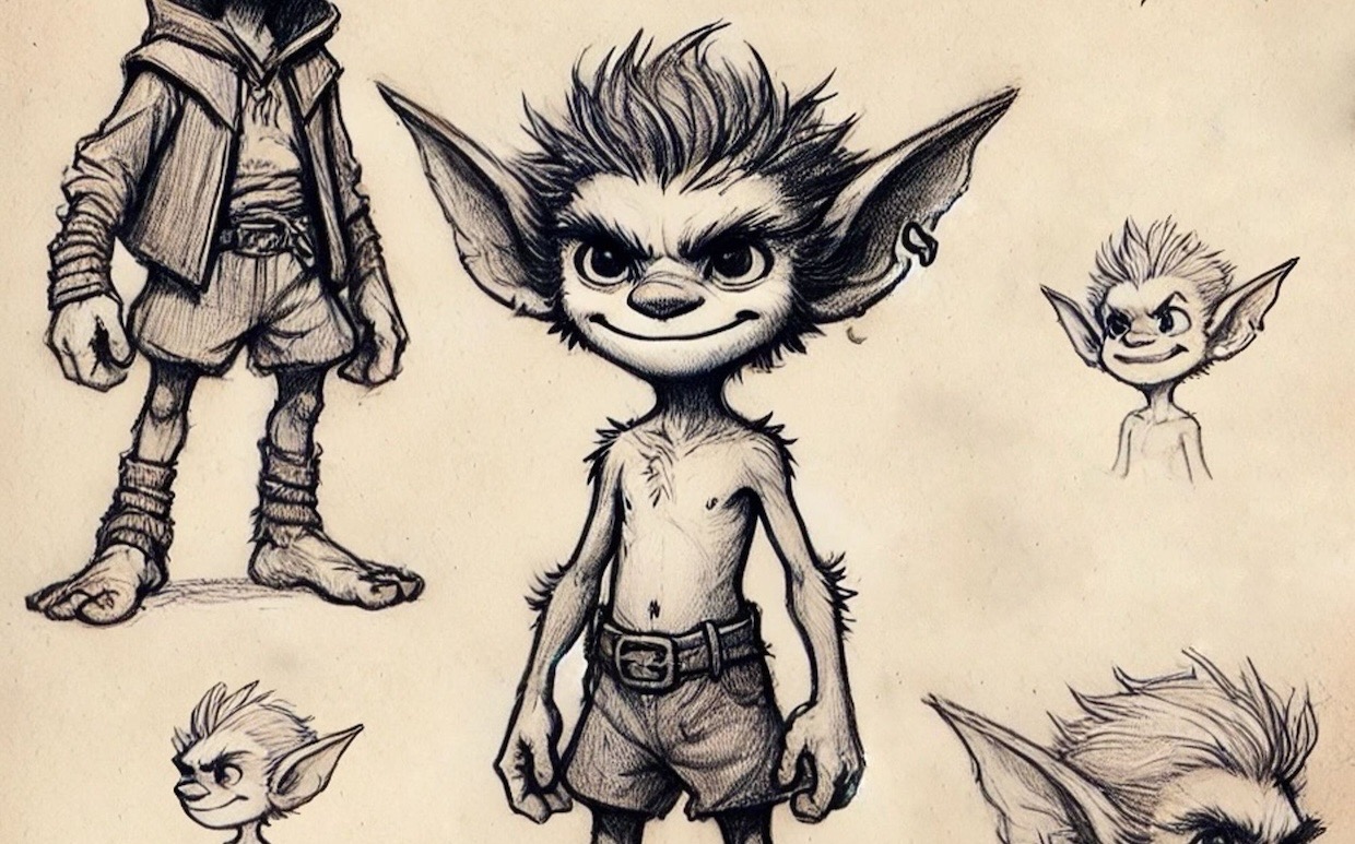 Our Voice AI concept character Chaz, the imp trickster with a cockney accent.