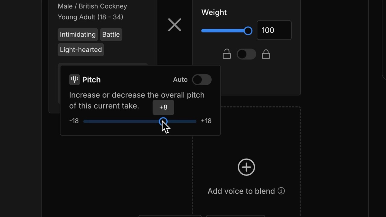 Setting the pitch a better fit.