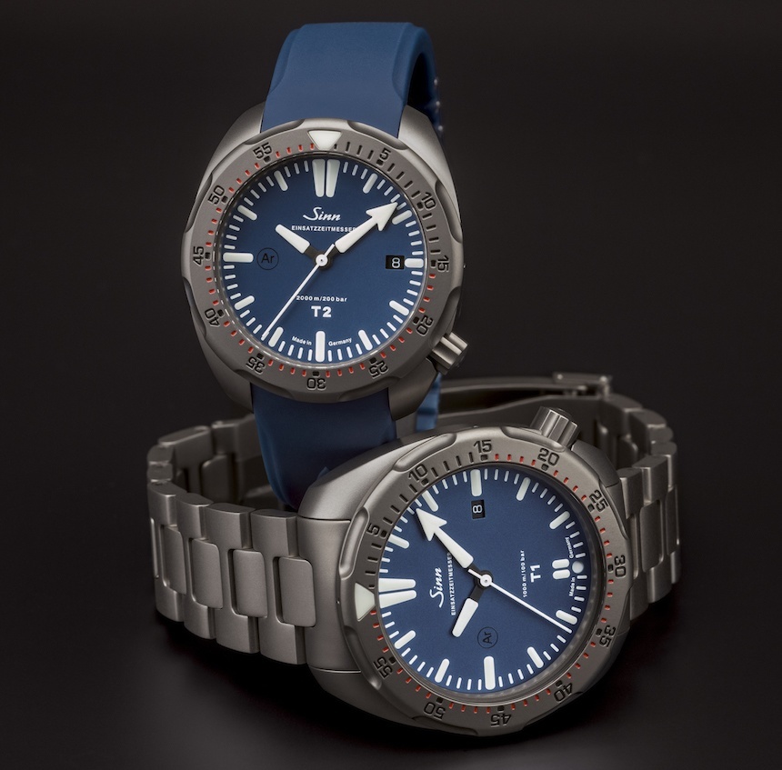 Sinn T1 B, T2 B Dive Watches: Same Titanium, More Blue Watch Releases 